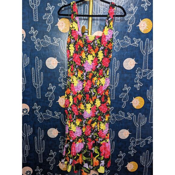 NWT Anthropologie Yukiko Noritake Square-Neck Pebble Smocked Dress Women's S/M - Picture 4 of 10